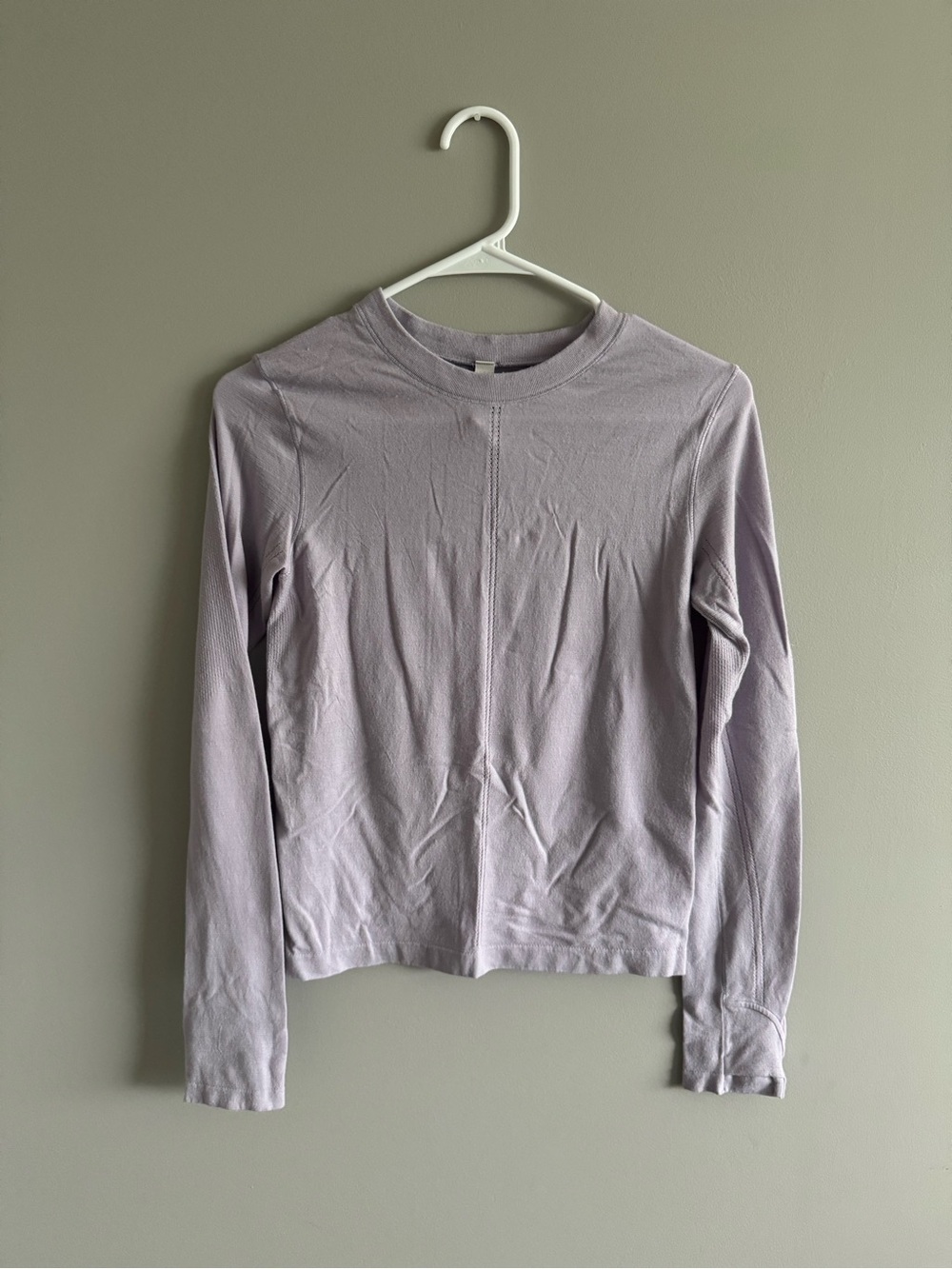 Athleta Long Sleeve Crewneck Top in Light Lavender